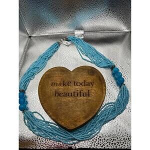 12 multi-strand turquoise seed bead necklace vintage Jewelry
